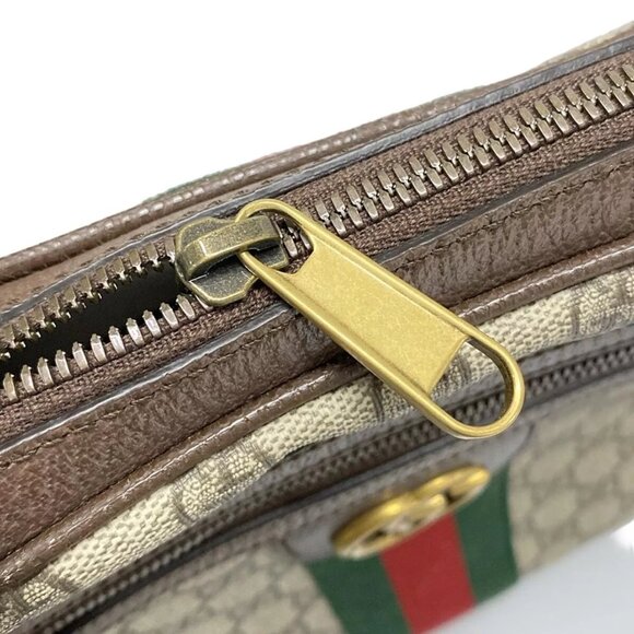 100% Auth GUCCI Ophidia GG Small Messenger Bag 547926 Gray Beige DarkBrownMulti - Picture 11 of 14